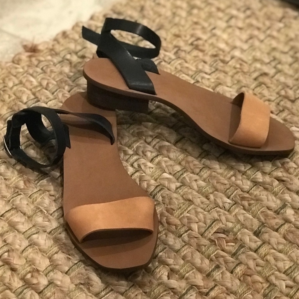Madewell Leather Sandals | New | Black + Tan